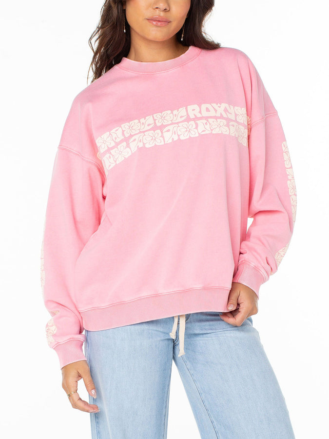 Roxy Lineup Oversized Crewneck Sweatshirt Spring 2026 | STRWBRRY PNK OKINAWA STR (PSW)