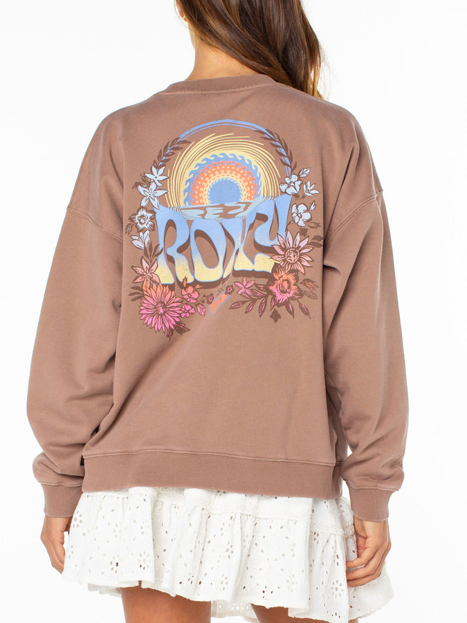 Roxy Lineup Oversized Crewneck Sweatshirt Summer 2026 | BROWNIE TRIBAL SUNSET (CBR)
