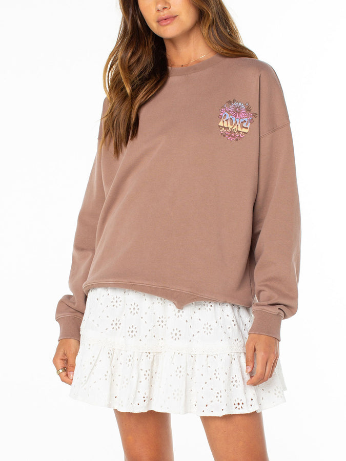 Roxy Lineup Oversized Crewneck Sweatshirt Summer 2026 | BROWNIE TRIBAL SUNSET (CBR)