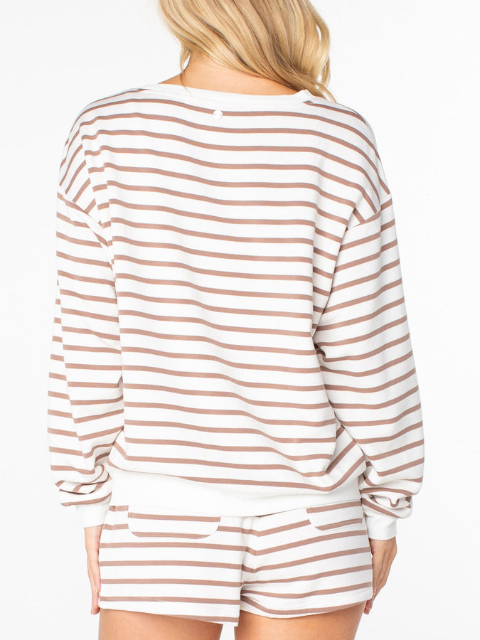 Roxy Surfing Moonlight Stripe Crewneck Sweatshirt Fall 2026 | COCONUT MILK JAILBRD STR (WCM)
