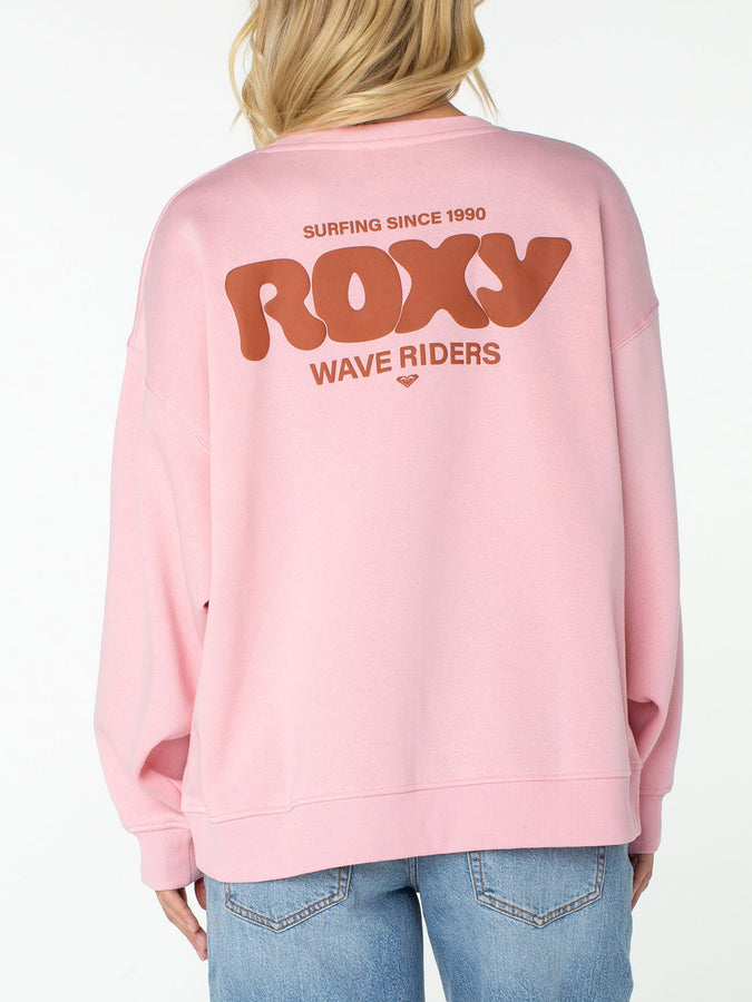 Roxy Morning Stroll Crewneck Sweatshirt Fall 2026 | CORAL BLUSH WVE RDRS CLB (PCB)
