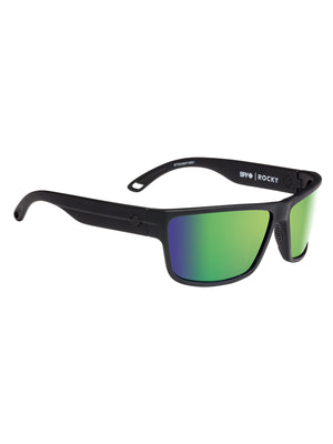 Spy Rocky Soft Matte Black Polarized/Green Mirror Sunglasses