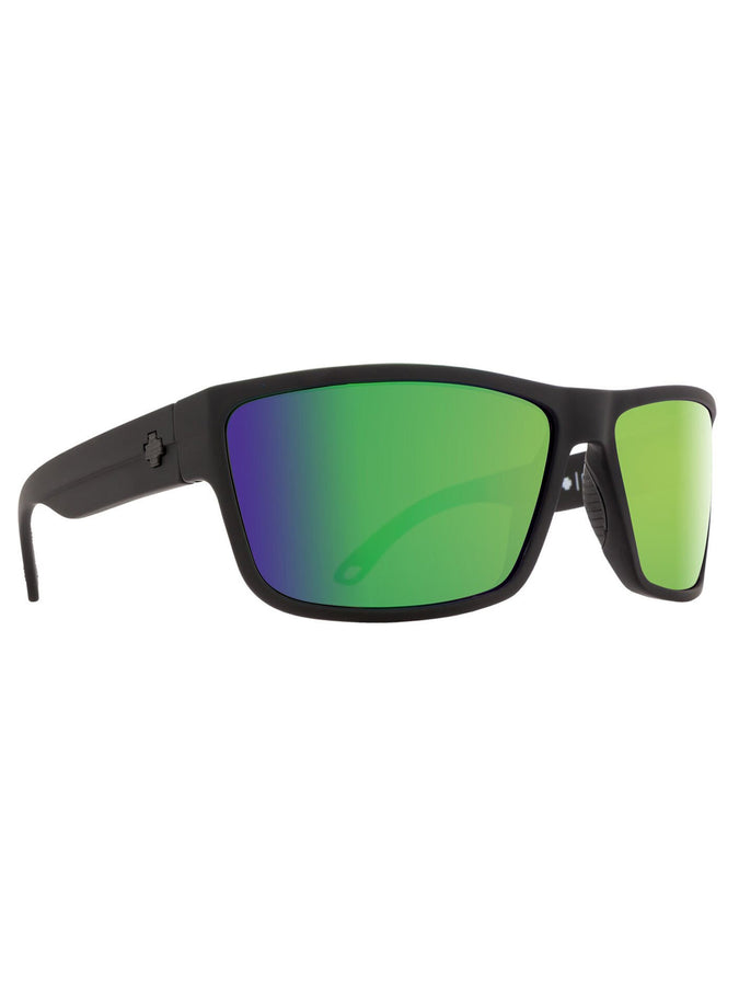 Spy Rocky Soft Matte Black Polarized/Green Mirror Sunglasses | BLK/BRZ POL/GRN SPEC MIR