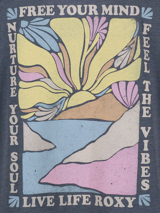 Roxy Free Your Mind T-Shirt Fall 2026 | VINTAGE INDIGO HEATHER (407)