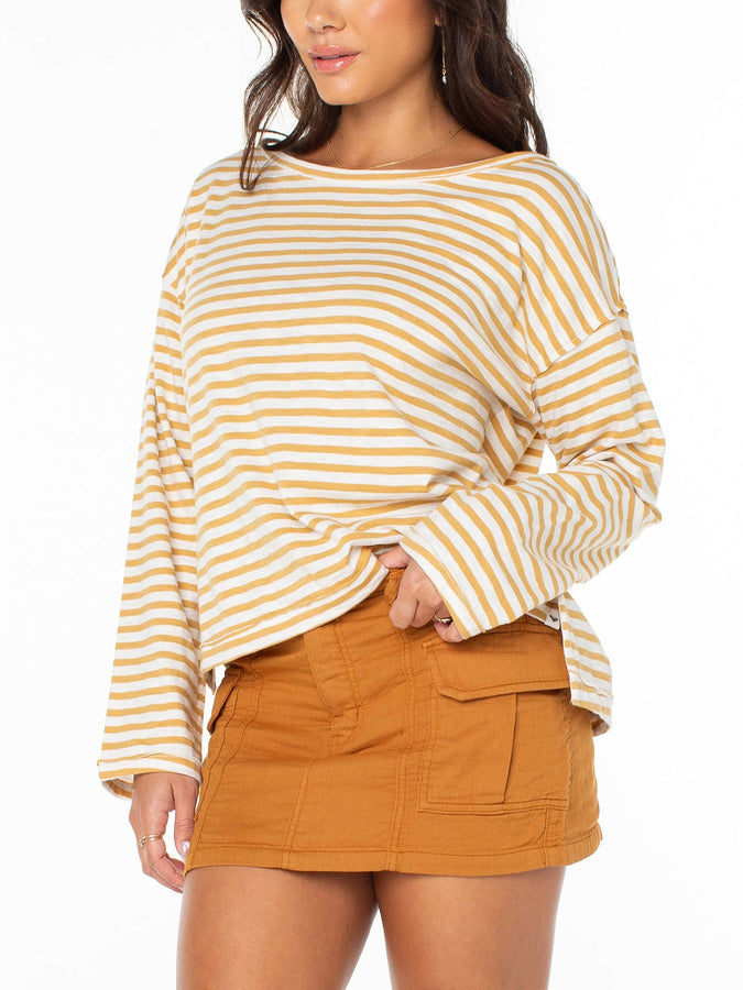 Roxy Good Vibes Long Sleeve T-Shirt Spring 2026 | CURRY JAIL BIRD HRZN STR (CUR)