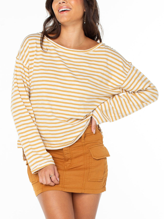 Roxy Good Vibes Long Sleeve T-Shirt Spring 2026 | CURRY JAIL BIRD HRZN STR (CUR)