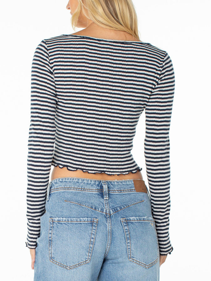 Roxy Waterside Long Sleeve Top Fall 2026 | ANTHRACITE POINTELLE STR (KVJ)
