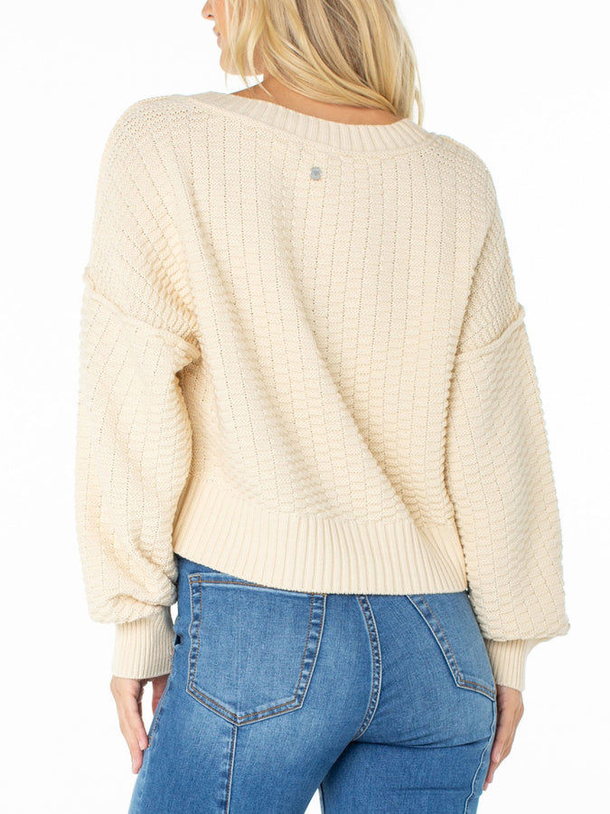 Roxy Study Hall Sweater Fall 2026 | PARCHMENT SOLID (TEC)
