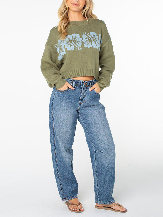 Roxy Hibiscus Harmony Sweater Fall 2026 | OIL GREEN HIBISCUS (GLD)