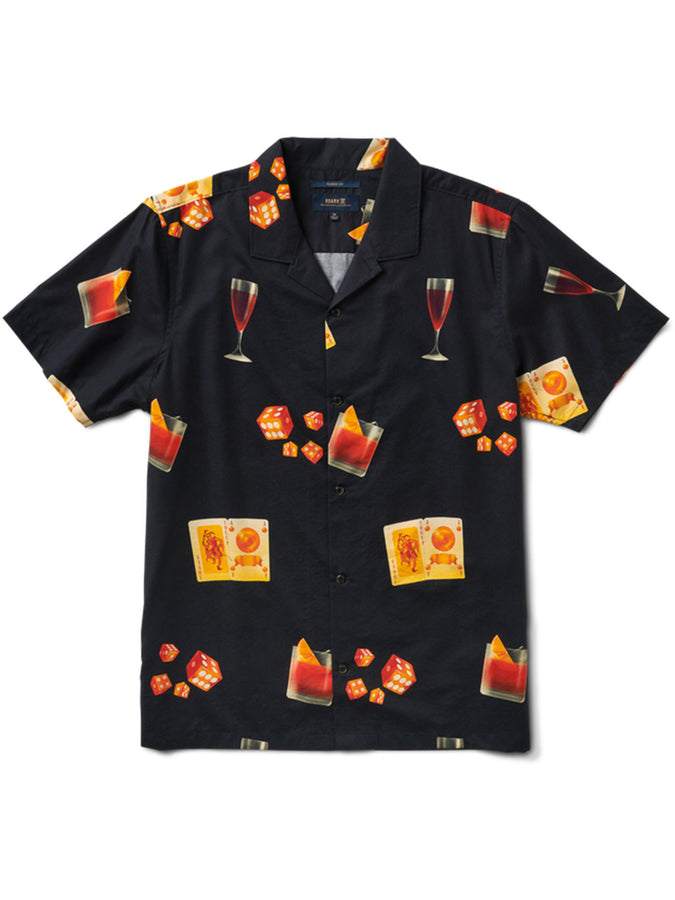 Roark Spring 2024 Gonzo Buon Giorno Black Short Sleeve Buttondown Shirt | BUON GIORNO BLACK (BGB)