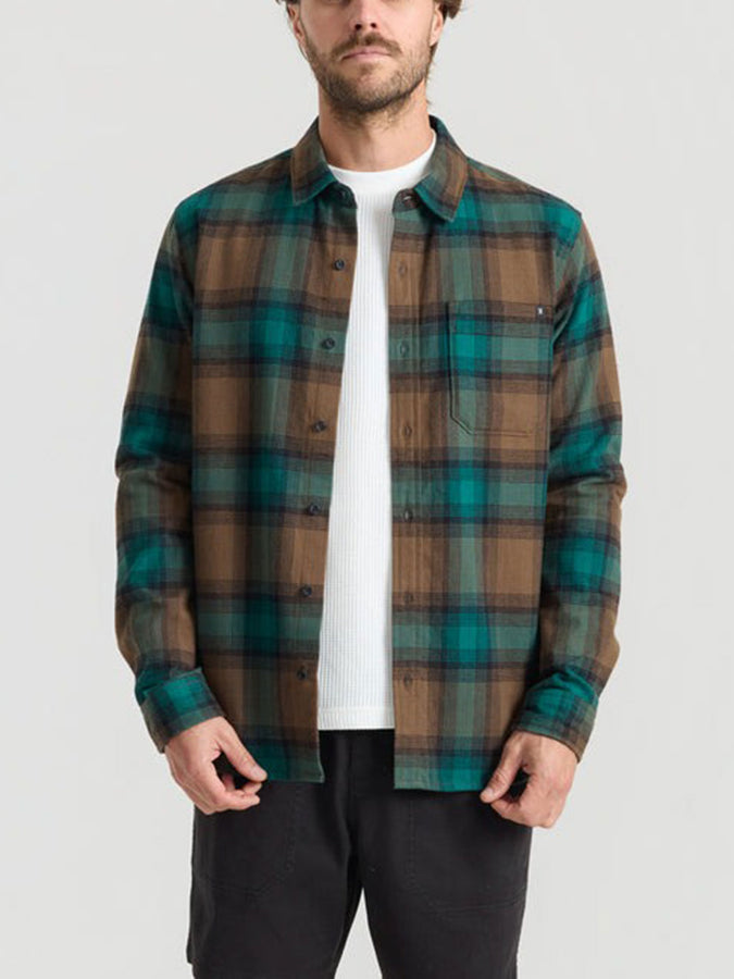 Roark Crossroads Flannel Long Sleeve Buttondown Shirt Spring 2026 | MUSHROOM (MUR)