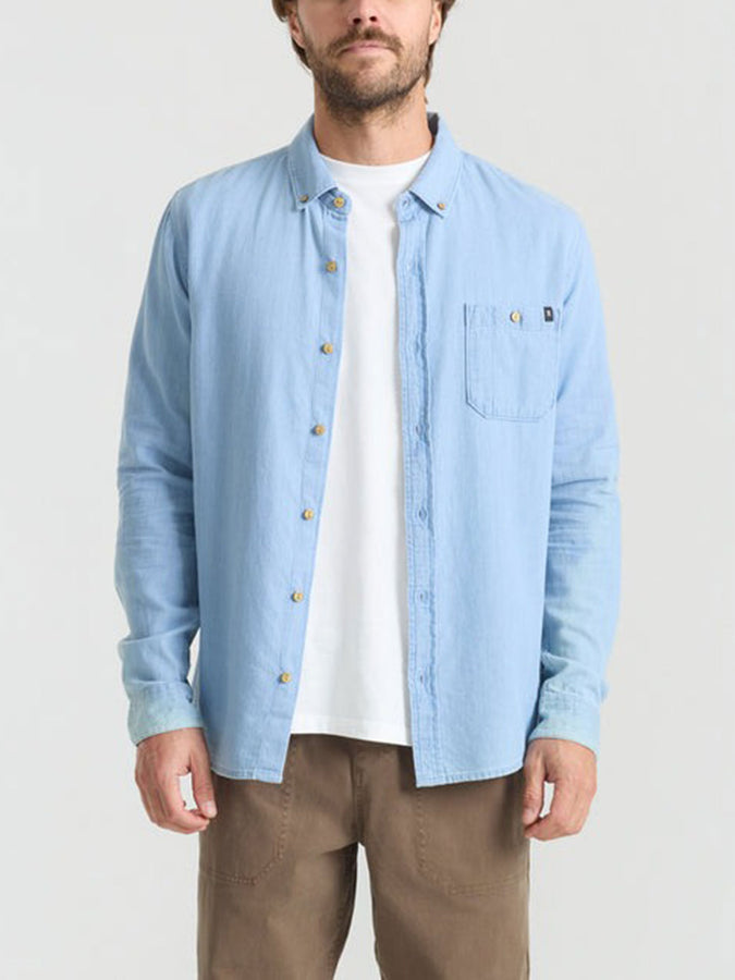 Roark Scholar Chambray Long Sleeve Buttondown Shirt Spring 2026 | WASHED SLATE (BLE)