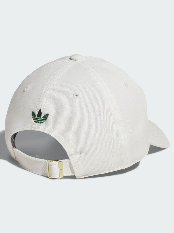 Adidas Originals Relaxed Strapback White/Collegiate Green Hat | OFF WHITE/COLLEGIATE GREEN