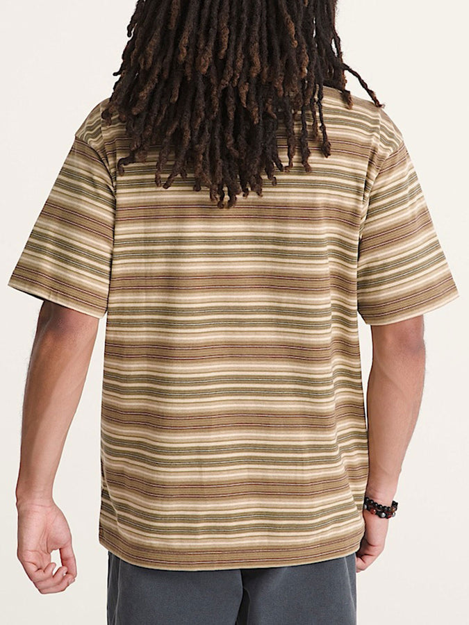 Vans Stripe Ringer Loose T-Shirt Fall 2026 | OLIVE BROWN (OVB)
