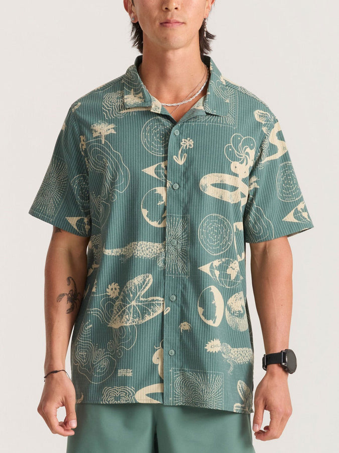 Roark Bless Up Trail S/S Buttondown Shirt Spring 2026 | SLATE GREEN WBN (SLG)