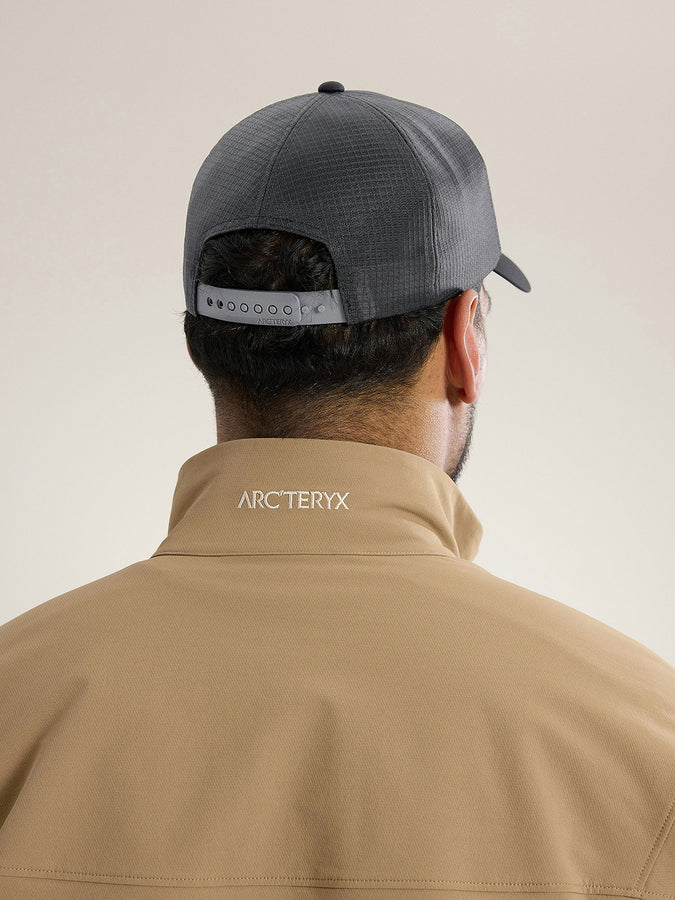 Arc'teryx Bird Word Trucker Snapback Hat | BLACK/CLOUD