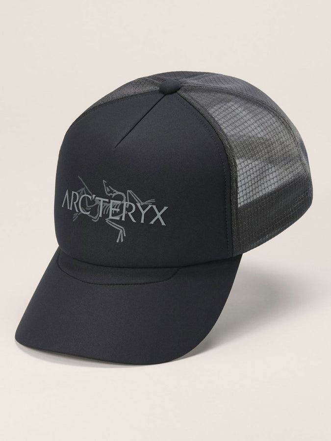 Arc'teryx Bird Word Trucker Snapback Hat | BLACK/CLOUD