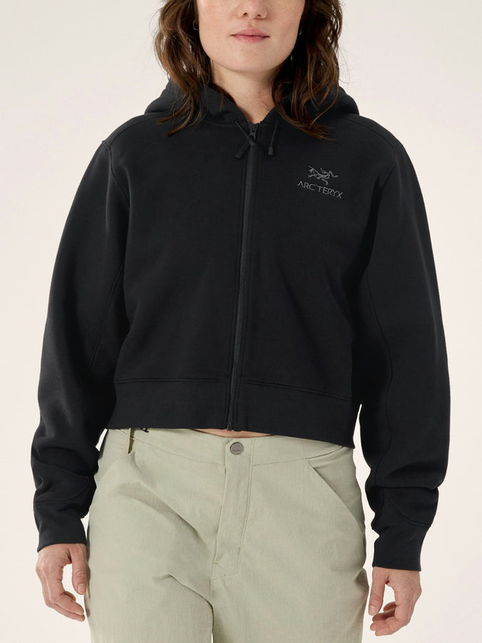 Arcteryx Emblem Zip Crop Hoodie Spring 2026 | BLACK