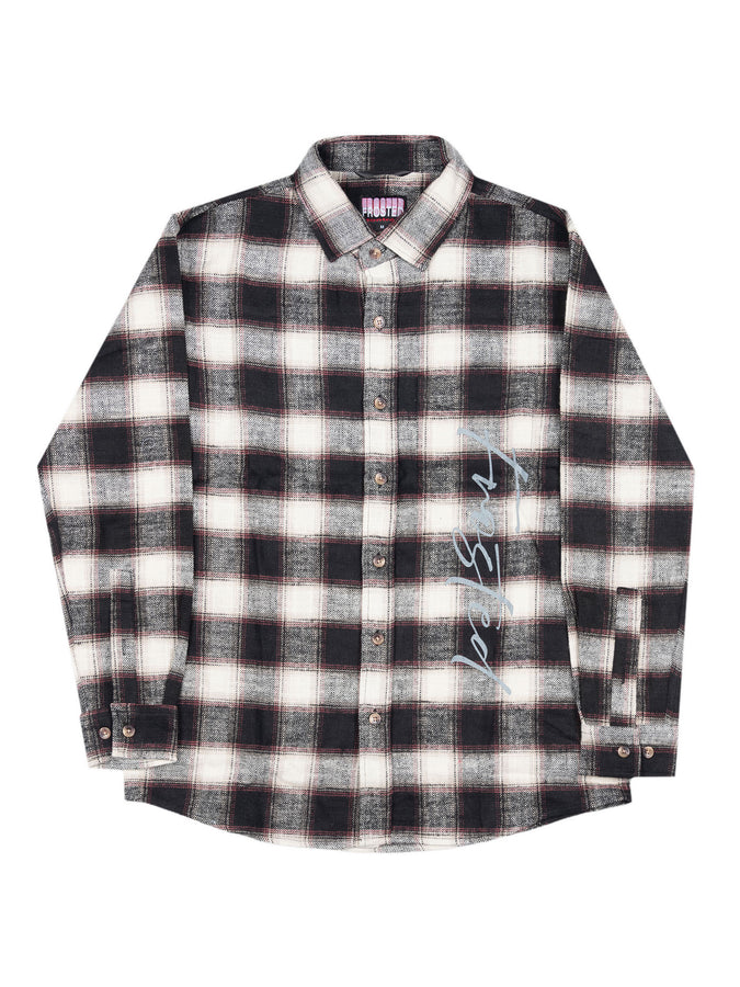 Frosted Checks Flannel L/S Buttondown Shirt Summer 2026 | PURPLE/BROWN