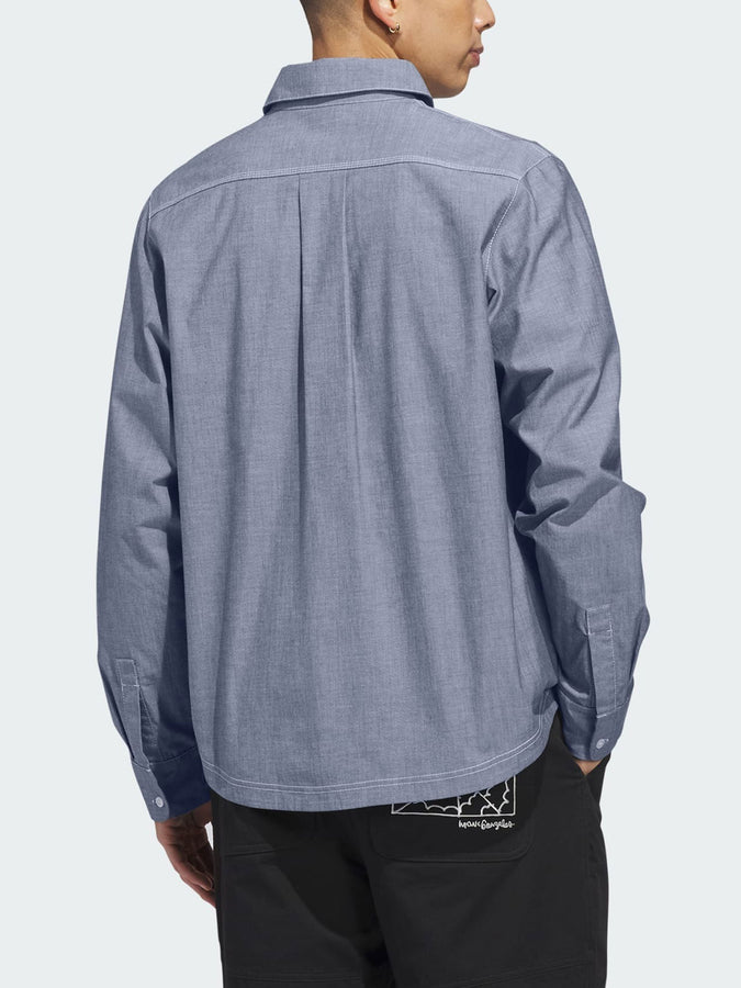 Adidas Skate Gonzales Aurora Ivy/White Long Sleeve Buttondown Shirt Spring 2026 | AURORA IVY/WHITE