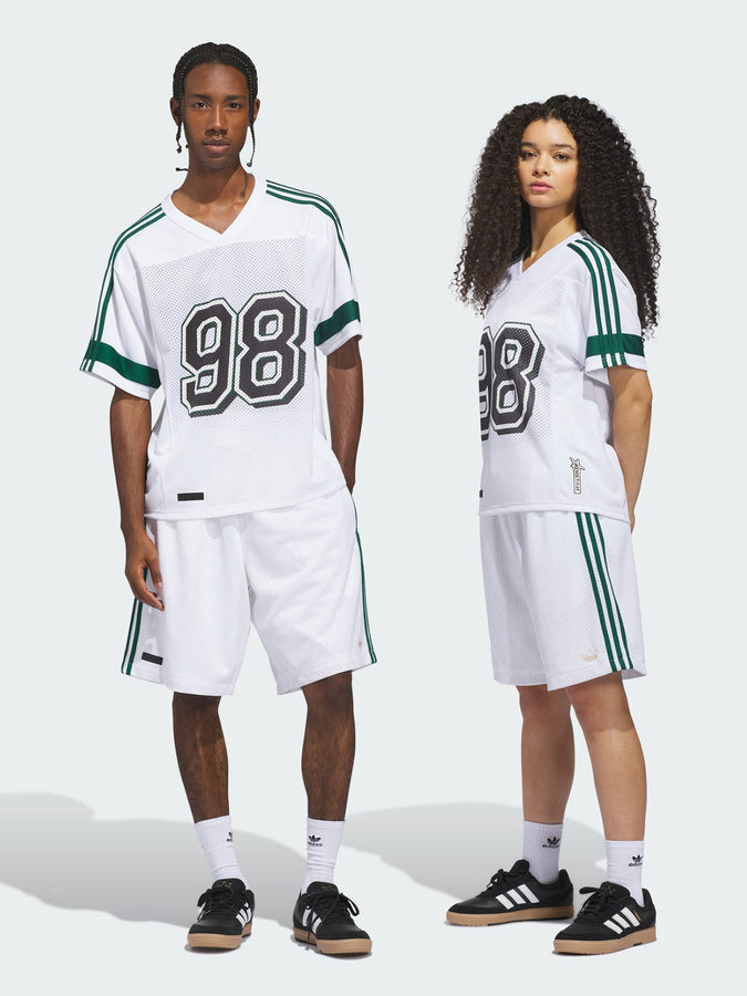 Adidas Skate Tyshawn Bball White/Green Shorts Spring 2026 | WHITE/MATTE GLD/COLLEGIATE GRN