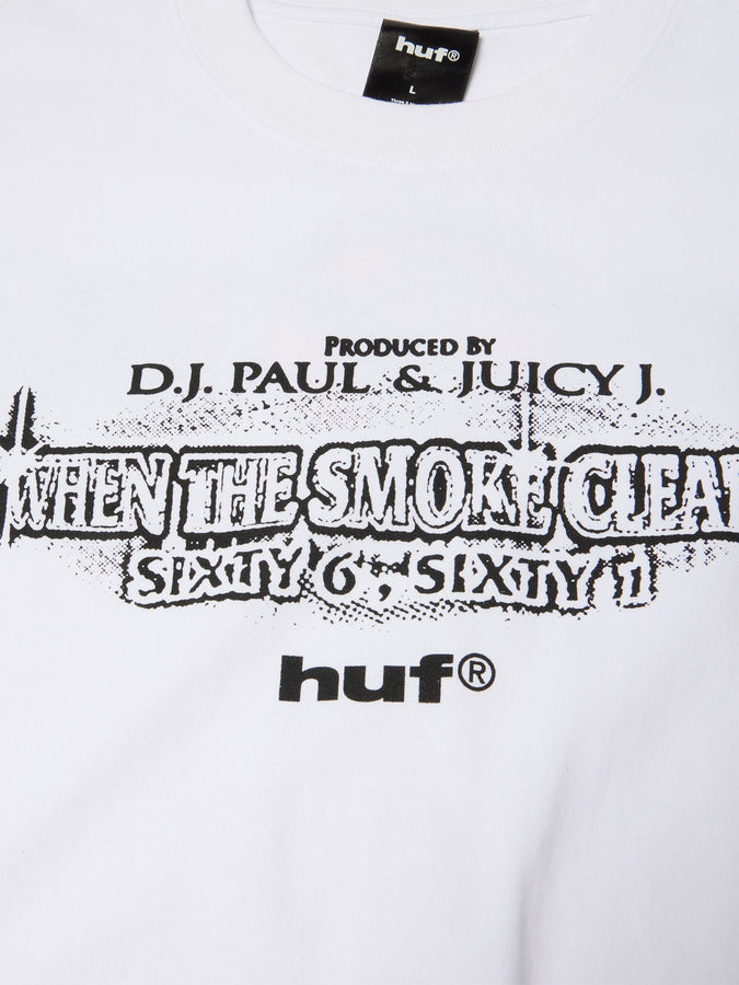 Huf x Three 6 Mafia Smoke Clears T-Shirt Holiday 2026 | WHITE