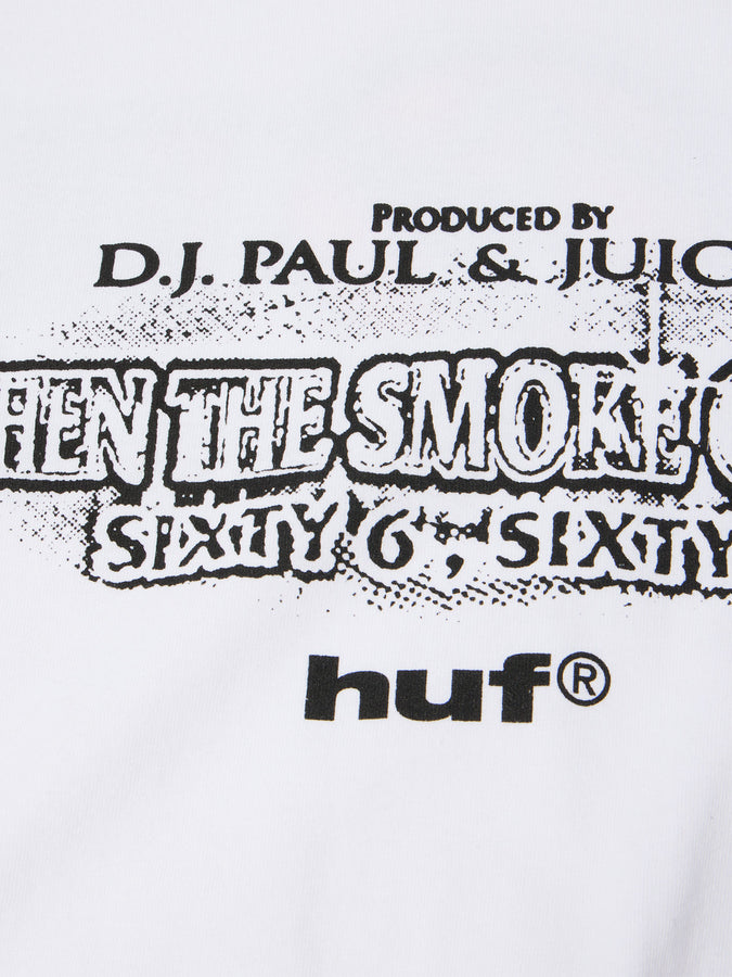 Huf x Three 6 Mafia Smoke Clears T-Shirt Holiday 2026 | WHITE