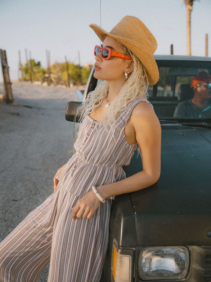 Brixton The Abigail Tie Tank Top Spring 2026 | WORN IN ROBUST RED STRIPE