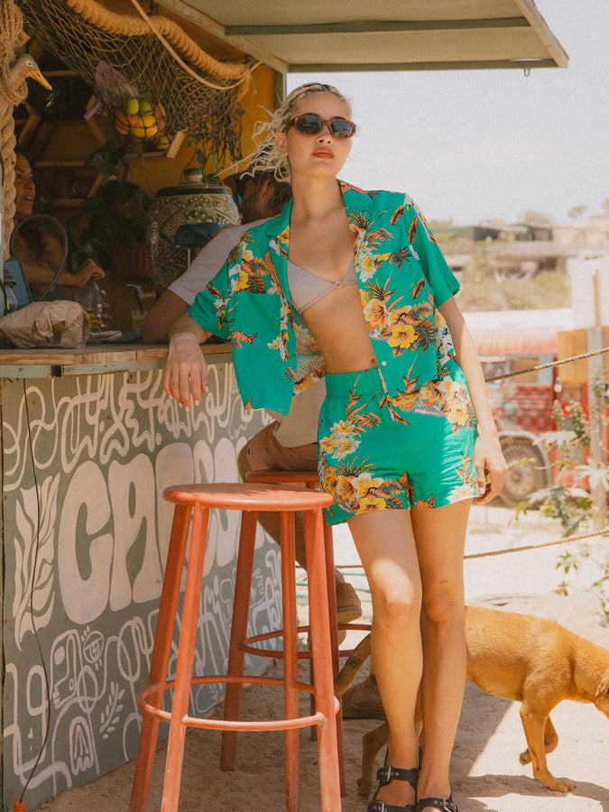 Brixton Campos Lounge Shorts Spring 2026 | RETRO GREEN FLOR