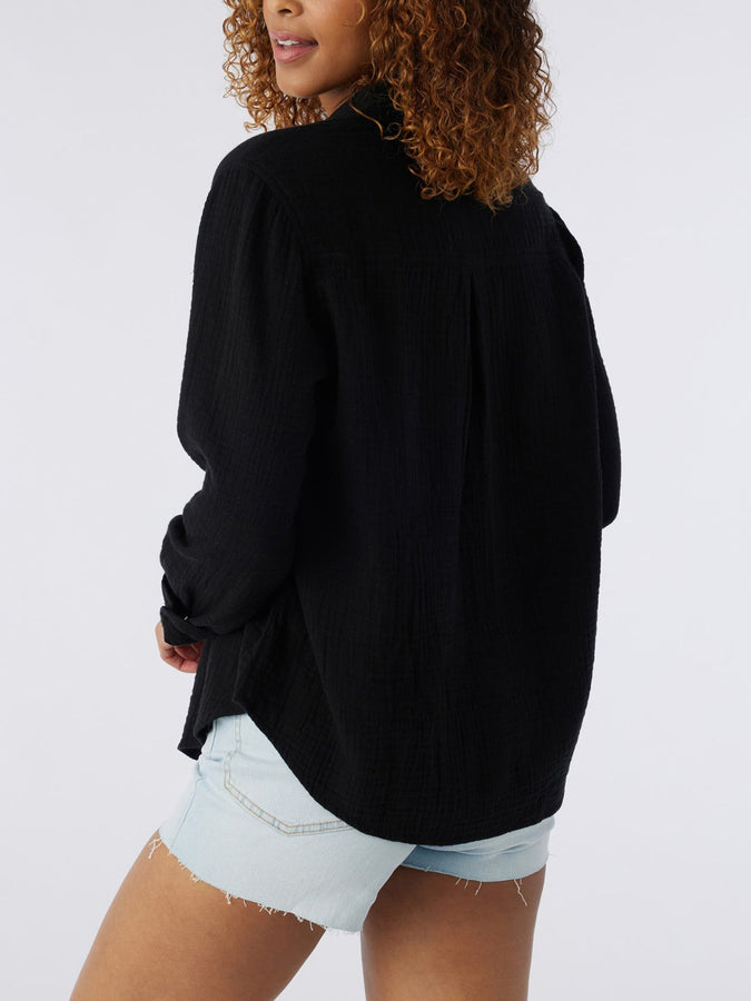 O’Neill Leni Women Long Sleeve Buttondown Shirt Spring 2024 | BLACK (BLK)