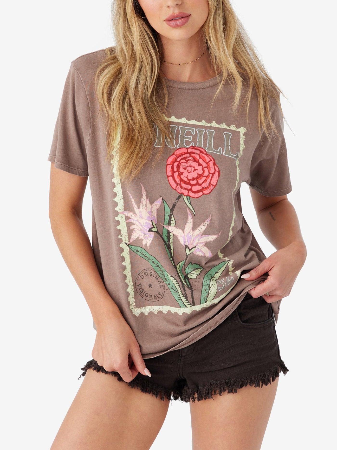 O’Neill Postage Women T-Shirt Spring 2024 | EMPIRE SM / DEEP TAUPE (DPT)