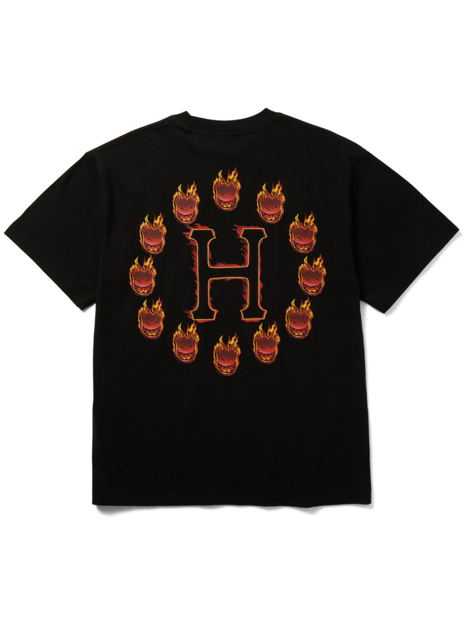Huf x Spitfire Flame Galaxies T-Shirt Fall 2026 | BLACK