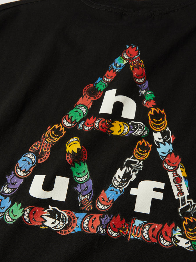 Huf x Spitfire Sticker Triple Triangle T-Shirt Fall 2026 | BLACK