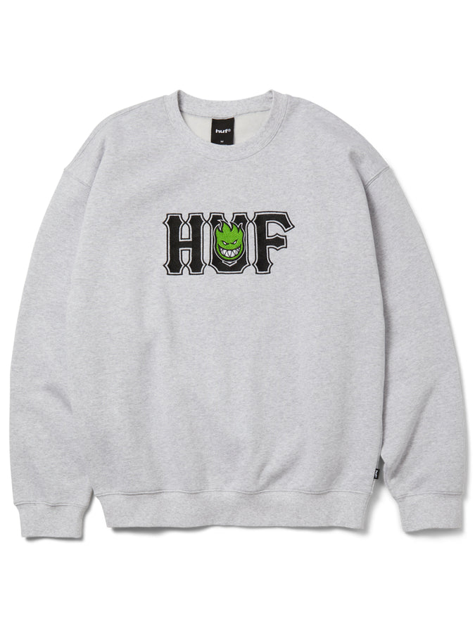 Huf x Spitfire Union Crewneck Sweatshirt Fall 2026 | HEATHER GREY