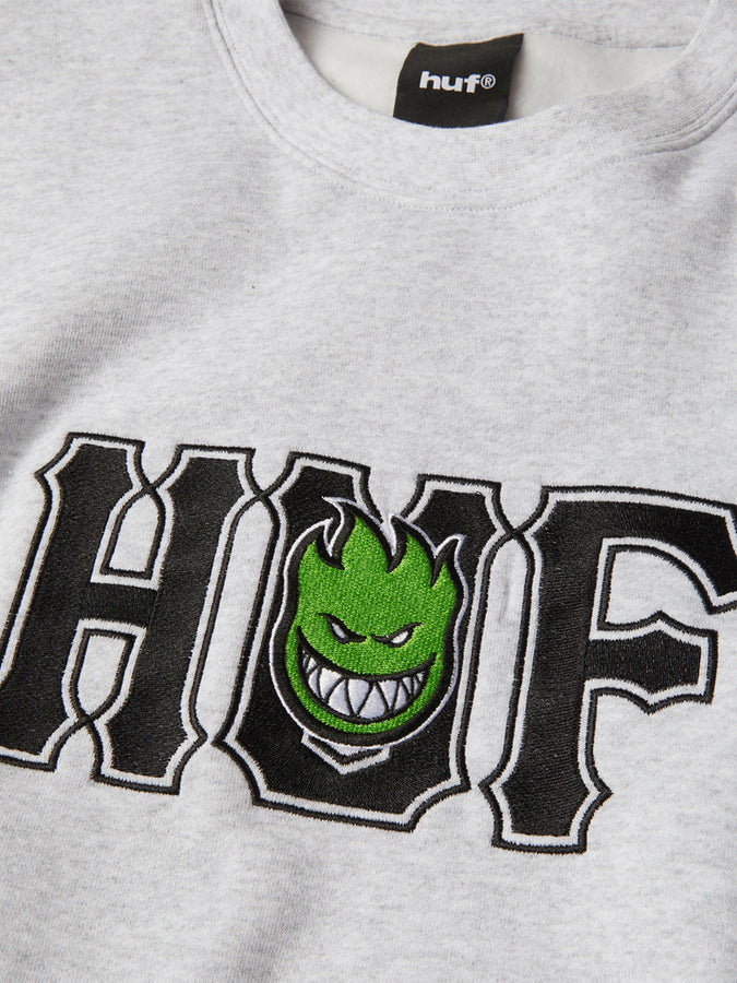 Huf x Spitfire Union Crewneck Sweatshirt Fall 2026 | HEATHER GREY