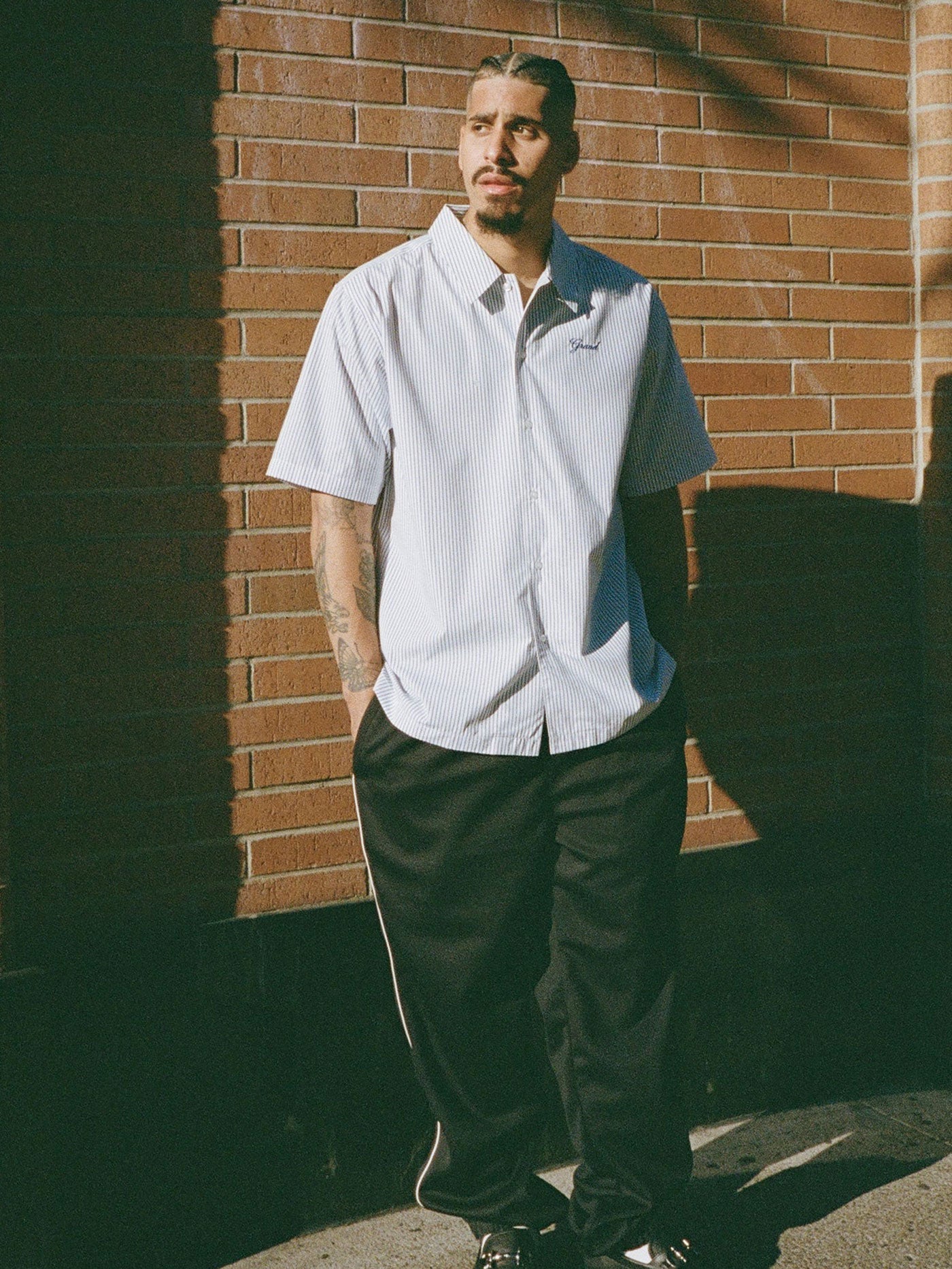 Grand Striped Polin Short Sleeve Buttondown Shirt Spring 2025