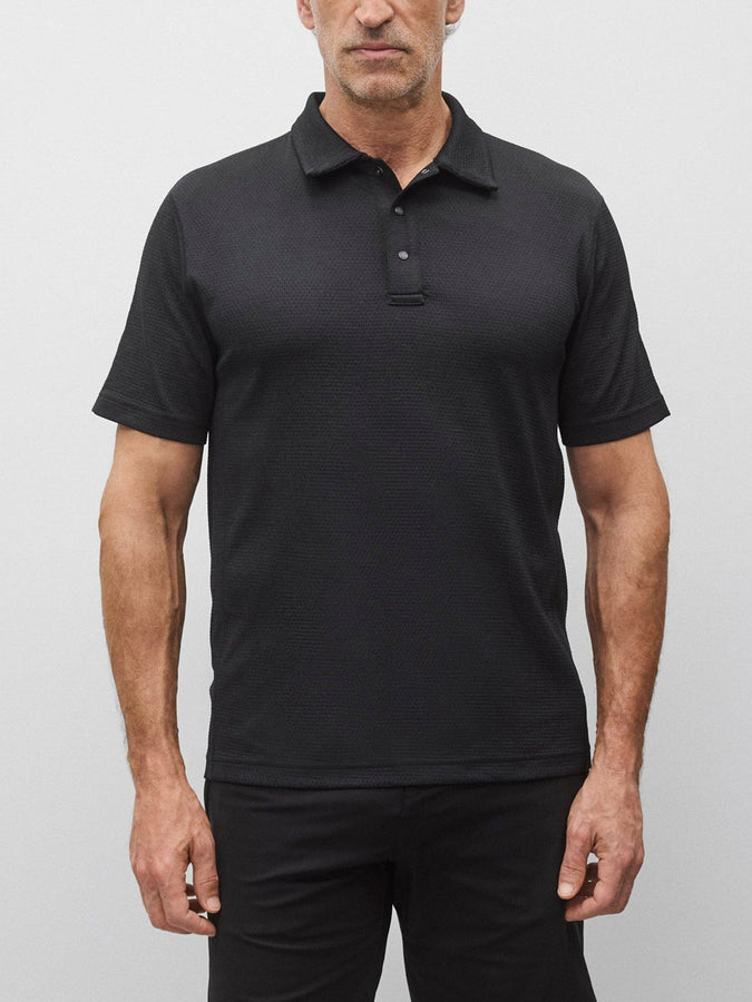 Reigning Champ Solotex Mesh Tiebreak Standard Short Sleeve Polo Spring 2026 | HEATHER BLACK