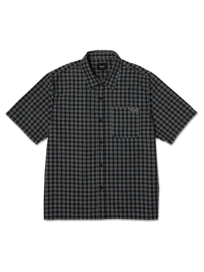 Huf Stretch Micro Plaid Short Sleeve Bttondown Shirt Fall 2025 | BLACK