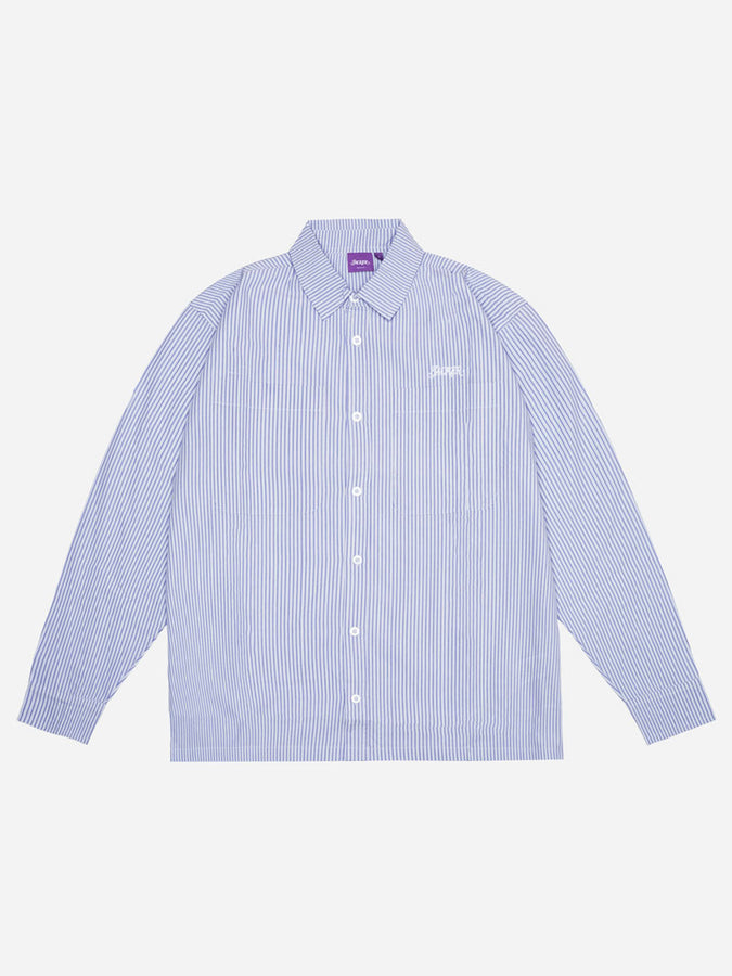 Jacker Stripe Long Sleeve Buttondown Shirt Summer 2026 | BLUE