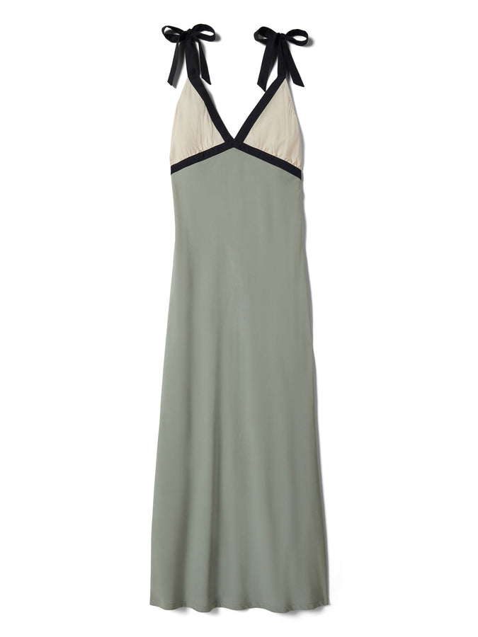 Brixton Sunset Tie Slip Dress Spring 2026 | SAGE GREEN/WHITECAP