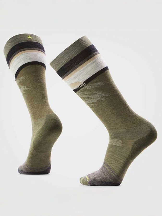 Smartwool Snow Targeted Cushion Mountain Sunrise Otc Socks | WINTER MOSS (K18)