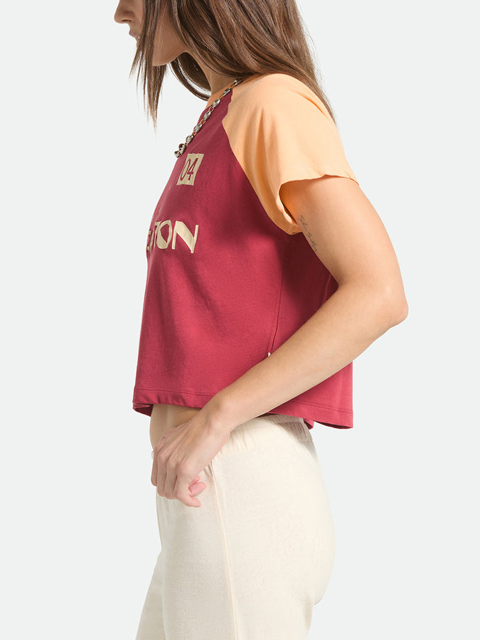 Brixton Swallow Sky Cropped T-Shirt Summer 2026 | ROBUST RED/PEACH COBBLER