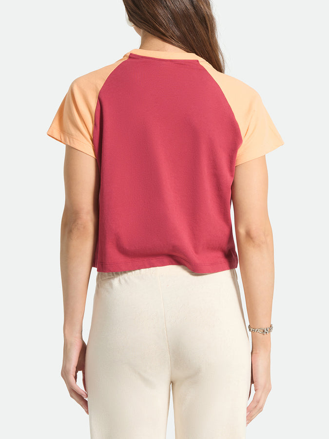 Brixton Swallow Sky Cropped T-Shirt Summer 2026 | ROBUST RED/PEACH COBBLER