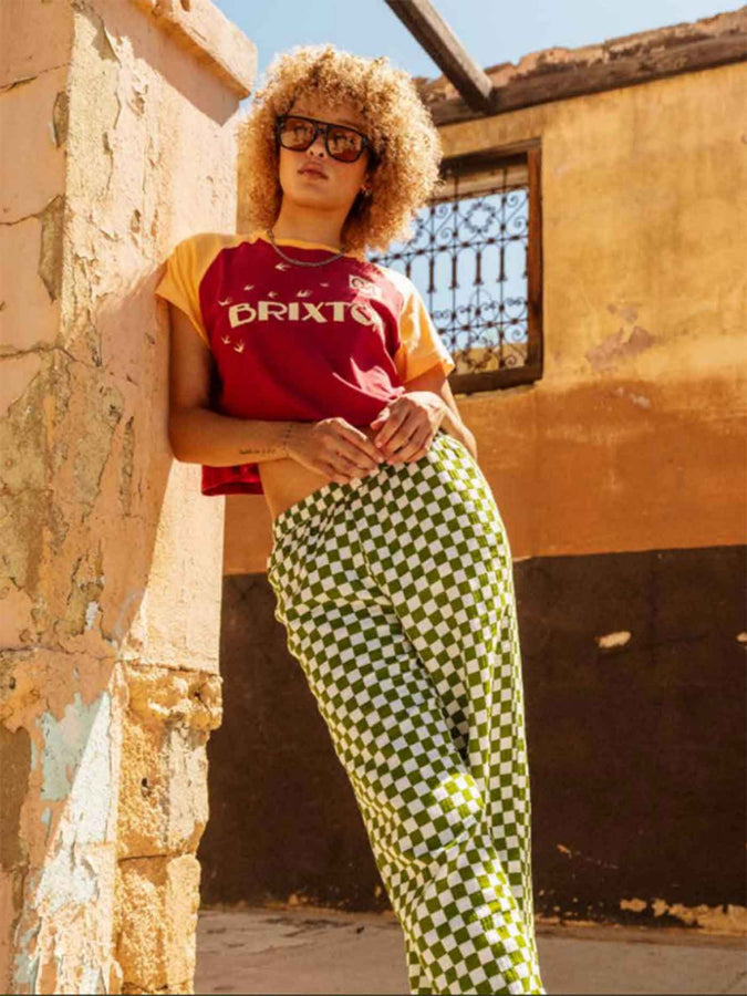 Brixton Swallow Sky Cropped T-Shirt Summer 2026 | ROBUST RED/PEACH COBBLER