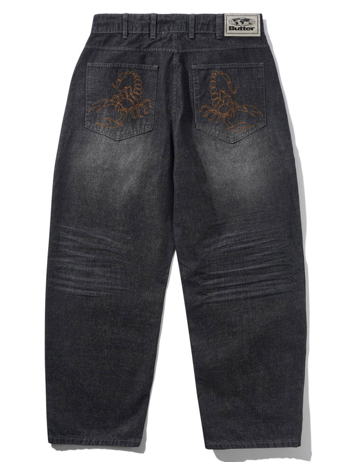 Butter Goods Scorpion Stitch Jeans Spring 2026 | SLUB BLACK