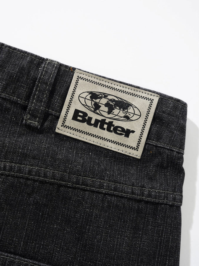 Butter Goods Scorpion Stitch Denim Shorts Spring 2026 | SLUB BLACK