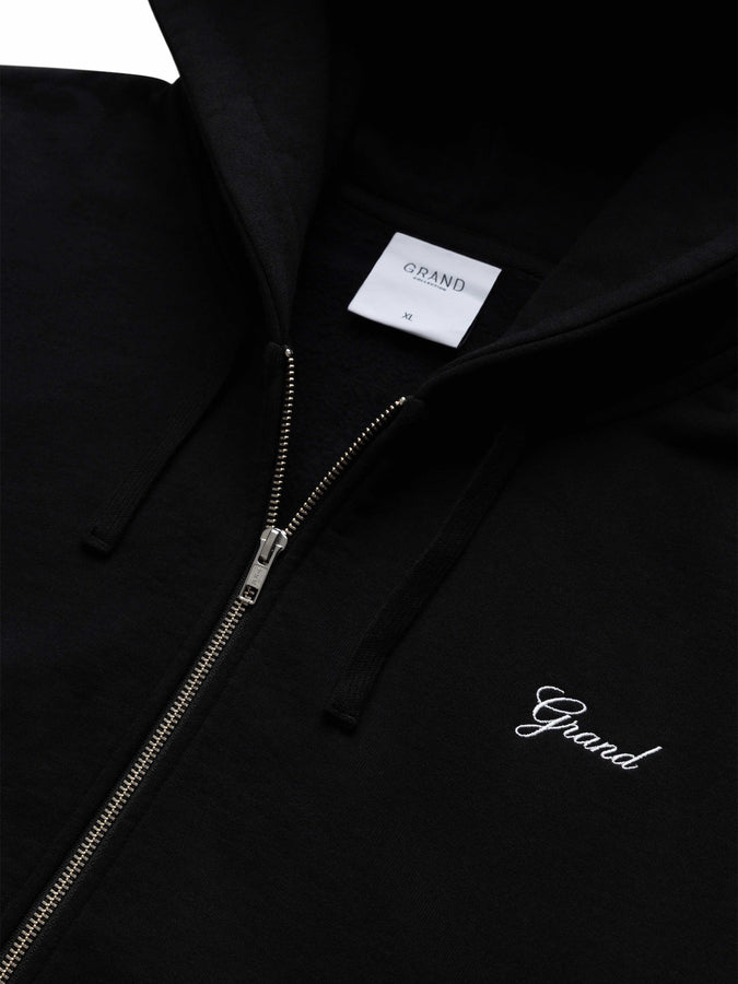 Grand Zip Script Hoodie Fall 2026 | BLACK