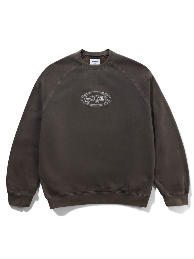 Butter Goods Abseil Crewneck Sweatshirt Spring 2026 | WASHED BLACK