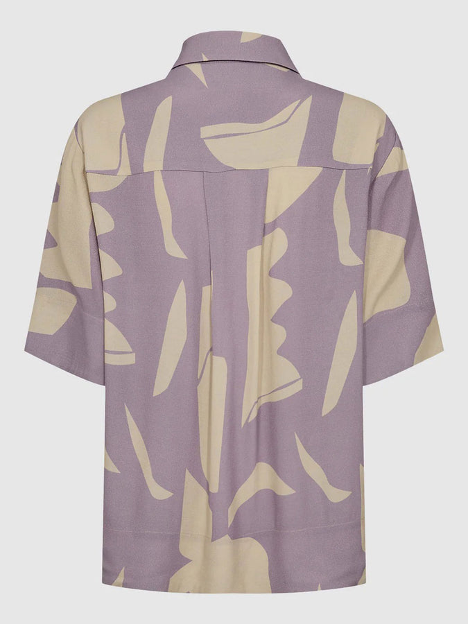 Minimum Seliana Short Sleeve Buttondown Shirt Spring 2024 | SEA FOG (3304)