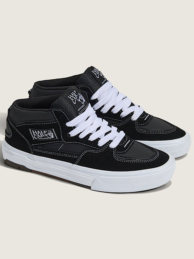 Vans Skate Half Cab Wafflecup Black/White Shoes | BLACK/WHITE (BA2)